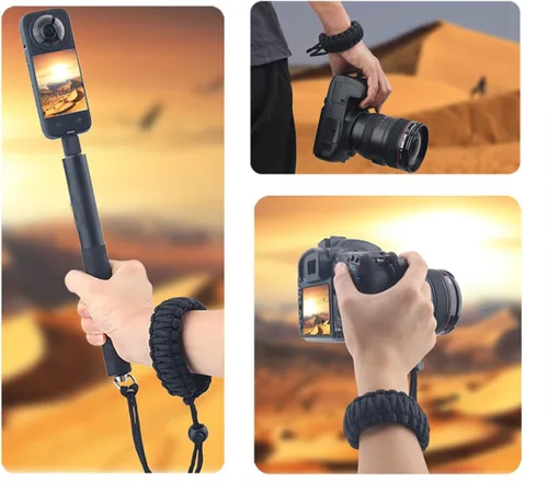 Miniatura 2 de Correa de muñeca para cámara Paracord con tornillo para Insta 360 X3, Ace Pro, cámaras réflex digitales, palos de selfie