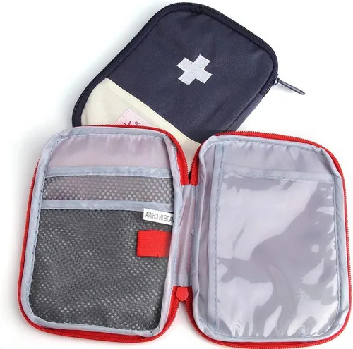 Miniatura 3 de Paquete de 2 mini botiquines de primeros auxilios, bolsa vacía de primeros auxilios, bolsa médica portátil para automóvil, ciclismo, maratón