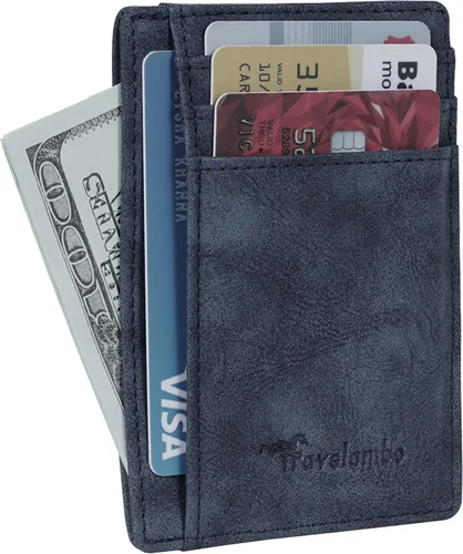Miniatura 2 de Travelambo Billetera delgada con bolsillo delantero y clip para el dinero con bloqueo de identificación por radiofrecuencia, talla única