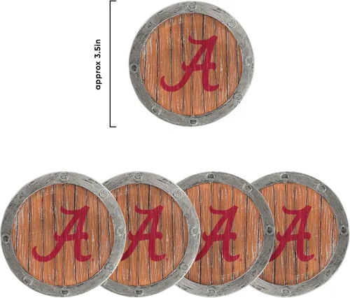 Miniatura 5 de FOCO NCAA College Team Logo 5-Pack Barril Bebida Bebida Coaster Set