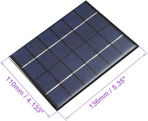 Miniatura 3 de DMiotech Mini célula del panel solar de 6V 2W 5.354 in x 4.331 in para proyecto de energía eléctrica de bricolaje