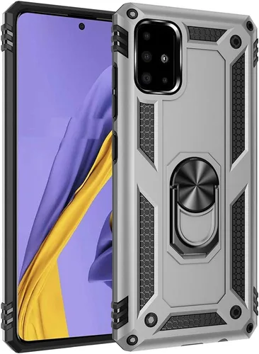 Miniatura 13 de Funda de grado militar para Samsung Galaxy A51 4G, funda Galaxy M40S, 360 metal giratorio anillo soporte soporte magnético para montaje en Azul