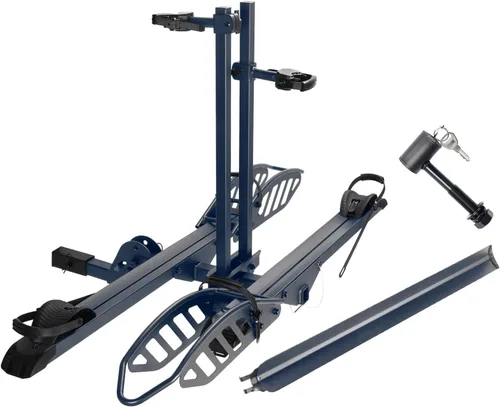 Miniatura 10 de CyberRack E2 - Portabicicletas eléctricas con rampa para 2 bicicletas, capacidad de 200 libras, soporte de plataforma plegable para automóviles