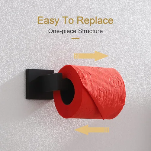Miniatura 7 de KOKOSIRI Portarrollos de papel higiénico negros para baño Portarrollos de papel higiénico SUS304 acero inoxidable contemporáneo montado en la pared