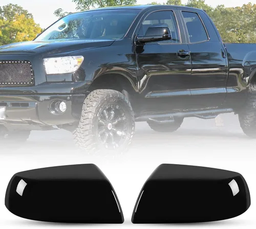 1 par de cubiertas de espejo lateral negro brillante compatibles con Toyota Tundra Sequoia 2007-2019 2020 2021, reemplazo directo