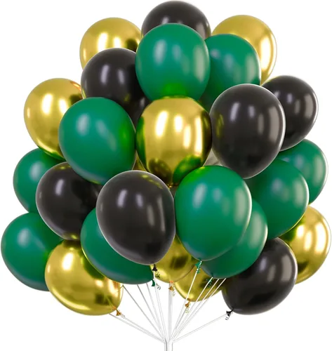 Miniatura 23 de PartyWoo Globos negros y dorados, 66 globos de 12 pulgadas color negro mate cromado metálico dorado para graduación, baby shower, cumpleaños, Año