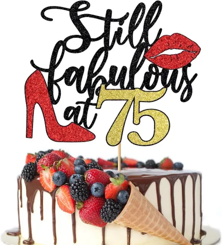 Miniatura 33 de Still Fabulous at 30 - Decoración para tartas de feliz cumpleaños de 30 años, tacones altos de reina con labios rojos grandes, decoración