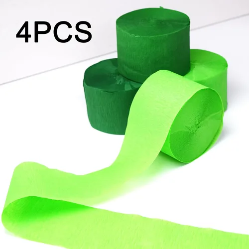 Miniatura 2 de AOODOOM Serpentinas de papel crepé, 4 rollos de 328 pies, verde claro y verde oscuro, paquete de serpentinas de fiesta para decoraciones