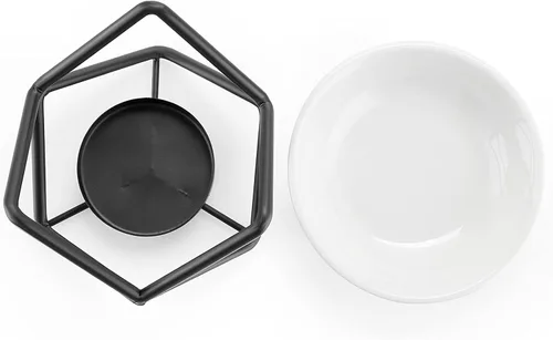 Miniatura 4 de JuxYes Calentador de cera de metal europeo, delicado y romántico portavelas de cerámica, calentador de fragancia, difusor de cera de aromaterapia