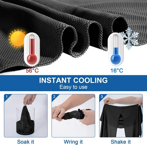 Miniatura 3 de Sukeen Toalla de enfriamiento con capucha, toallas de enfriamiento para cuello y cara, de secado rápido, absorbente, protección UV, envolturas