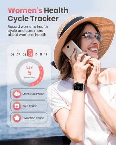 Miniatura 7 de Reloj inteligente para mujeres y hombres Fitness: 1.85 "Reloj inteligente con 30 días+duración de la batería hace/recibe llamada, frecuencia