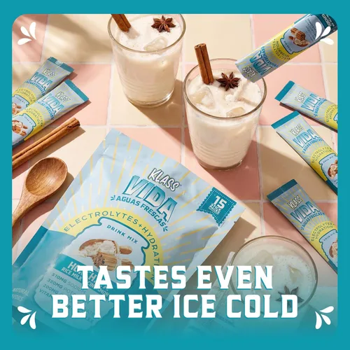 Miniatura 6 de KLASS VIDA Daily Hydration Horchata Agua Fresca - Paquetes de electrolitos en polvo Mezcla de bebida electrolítica sin azúcar Paquetes