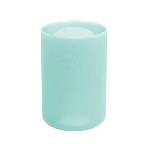 Dr. Brown's Options+ Funda estrecha para botella de vidrio, 100% silicona, menta, sin BPA, 4 onzas, paquete de 1