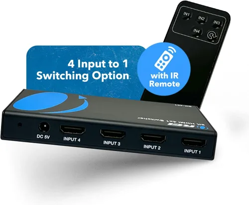 Miniatura 2 de OREI 8K 4x1 HDMI 2.1 Switch 4K @ 120hz Switcher 4 en 1 Salida, compatible con HDR, HDR10, Dolby Vision, HLG 48Gbps para Xbox Series X PS5 Roku Fire