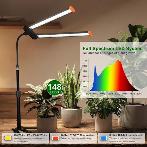 Miniatura 6 de Luz de cultivo para plantas de interior, lámpara de plantas de espectro completo de 6000 K con LED rojo, azul y blanco para cultivo de semillas