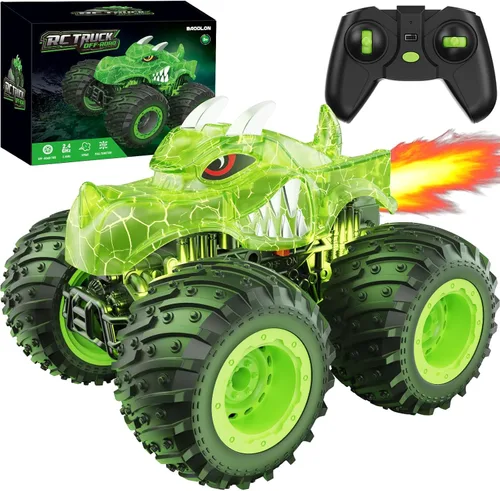 Miniatura 10 de BAODLON Coche Monstruo de Control Remoto, Camiones Monstruo RC de 2.4GHz Juguetes para Niños de 3 4 5 6 7 8 Años, Camión RC Todo Terreno Fuera