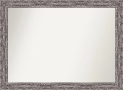 Miniatura 6 de Amanti Art Espejo de baño gris para sobre el fregadero, 31 x 48 pulgadas, espejo de tocador rectangular estrecho de color gris, marco de madera