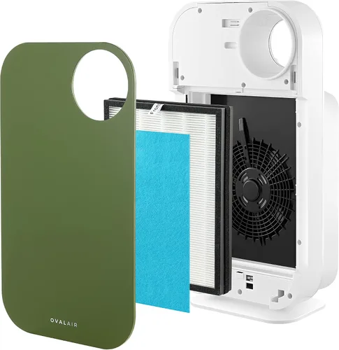 Miniatura 5 de OVAL AIR AIR1000E - Purificador de aire H13 True HEPA 5 en 1 de 3 etapas para habitaciones de hasta 600 pies cuadrados, reduce alergias, asma