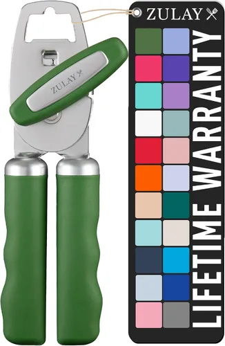 Miniatura 23 de Zulay Kitchen Abrelatas manual de acero inoxidable resistente con abridor de botellas, abrelatas manual a prueba de óxido con perilla giratoria