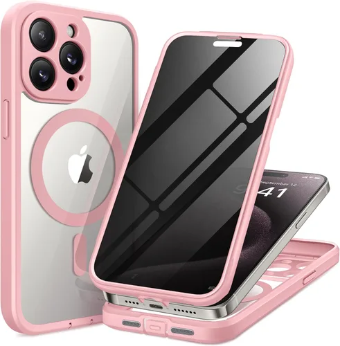 Miniatura 10 de TIESZEN Funda para iPhone 15, compatible con MagSafe, protector de pantalla de privacidad integrado y protección de cámara, antiespía, cuerpo
