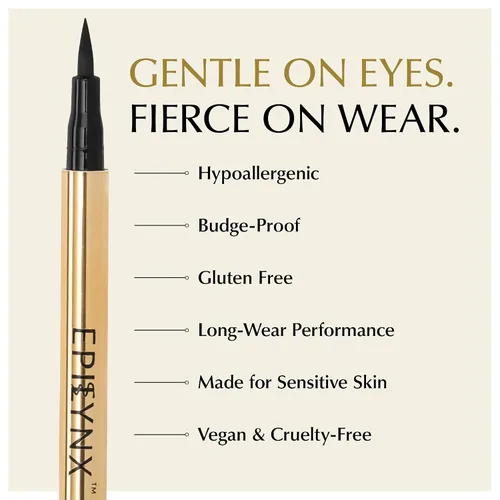 Miniatura 5 de EPILYNX Delineador líquido – Delineador de ojos hipoalergénico con punta fina de pincel, delineador de ojos impermeable de larga duración, libre
