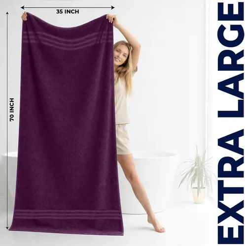 Miniatura 3 de DAN RIVER Paquete de 2 toallas de baño extra grandes de 35 x 70 pulgadas, toallas de baño grandes para adultos, juego de toallas extra grandes