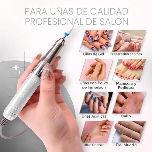 Miniatura 4 de M Mase - Taladro Profesional de Uñas - Lima de Uñas 2 en 1 Sin Núcleo - Eléctrico, Inalámbrico, 35000 RPM, Pantalla HD - Taladro Eléctrico de Uñas
