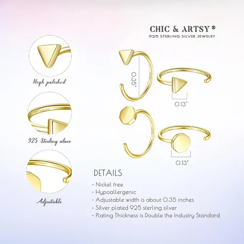 Miniatura 5 de Aretes de medio aro, aretes de aro pequeños de plata de ley 925 de bola, barra, estrella, luna, corazón, cruz, punto, triángulo, aretes