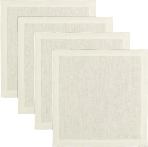 Miniatura 79 de Solino Home Juego de 4 manteles individuales blancos de 100 % lino puro de 14 x 14 pulgadas para invierno, San Valentín, primavera, Pascua, Fete