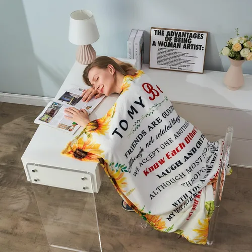 Miniatura 5 de Manta de franela ultrasuave para mujer, con texto en inglés «To My Bestie», para hermanas, niñas, mejores amigas para sofá, cama, regalo de amistad
