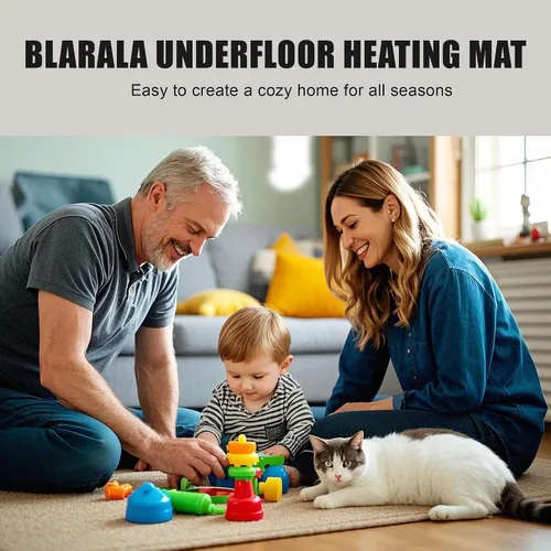 Miniatura 2 de Sistema eléctrico de calefacción por suelo radiante, alfombrillas eléctricas de 20 pies cuadrados para baño, incluye termostato programable