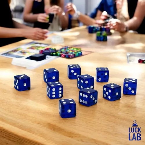 Miniatura 4 de Luck Lab Paquete de 10 dados de 19 mm - Dados D6 acrílicos y translúcidos, cuadrados con bordes redondeados para casino, craps, juegos de mesa RPG