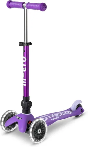 Micro Kickboard - Mini Deluxe Scooter LED Plegable, 3 Ruedas, Inclinarse para Dirigir, Scooter Micro de Diseño Suizo con Ruedas LED que se Iluminan,