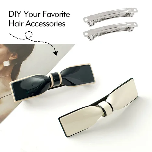 Miniatura 3 de Cinaci Paquete de 20 pasadores franceses de metal plateado en blanco de 2.4 in / 2.4 pulgadas para manualidades, pinzas para el cabello para mujeres