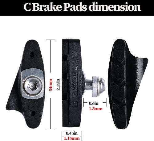 Miniatura 3 de Pinzas de freno de bicicleta de carretera, pinza de freno de doble pivote de aluminio premium con almohadillas de aleación para bicicleta