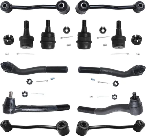 Detroit Axle - Kit de suspensión de 12 piezas para Jeep Grand Cherokee 1999-2004 1999 2000 2001 2002 2003 2004, 4 rótulas superiores e inferiores, 4