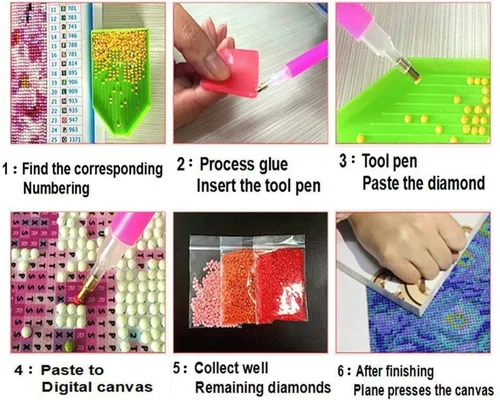 Miniatura 6 de Pintura de diamante personalizada con sus fotos, cuadrada, kits de pintura de diamante personalizados para adultos, con su propia imagen