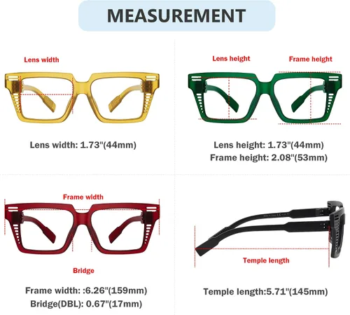 Miniatura 3 de Eyekepper Gafas de lectura con bloqueo de luz azul, diseño calado con bisagras de resorte sin tornillos, paquete de 6 lectores de gran