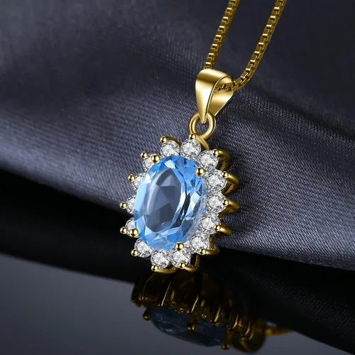 Miniatura 66 de JewelryPalace Princess Diana Kate Middleton Natural Amethyst Citrine Garnet Peridot Topaz Created Ruby Sapphire Simulated Emerald Pendant Necklace