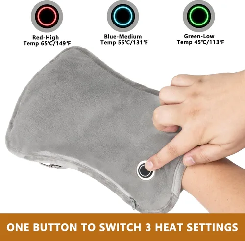 Miniatura 4 de Hand Warmers Rechargeable, 10000mAh Electric Heated Gloves Portable Graphene Handwarmers Pouch with 3 Levels & Double-Sided Heating for Hunting