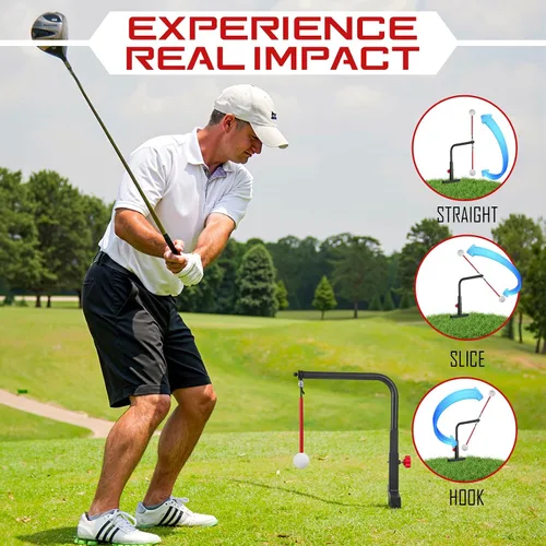 Miniatura 2 de Entrenador de Swing de Golf - Ayuda de Entrenamiento de Swing de Golf de Hierro Duradera - Accesorios de Golf para Niños y Jóvenes con Bola
