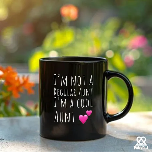 Miniatura 4 de Panvola Taza de café de cerámica con texto en inglés "I'm Not A Regular Aunt I'm A Cool Aunt", regalo para el Día de la Madre de sobrino, hermana