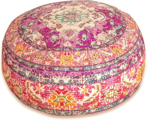 Miniatura 13 de Funda de almohada marroquí para suelo, color azul, redondo, estilo bohemio, decoración de habitación, zona de estar marroquí, puf otomano perfecto