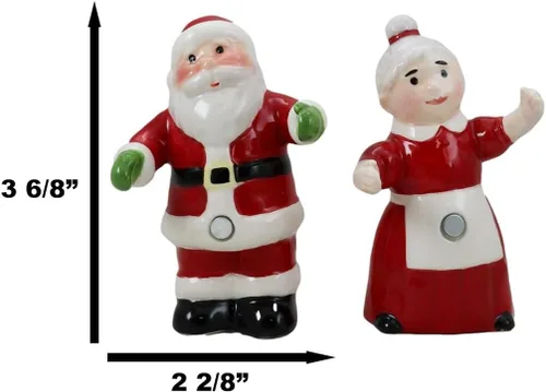 Miniatura 2 de Ebros Gift 'Tis The Season Dancing Mr And Mrs Santa Claus - Juego de saleros y pimenteros de Navidad para parejas, figuras de cerámica, fiesta