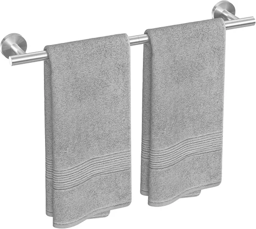 Miniatura 10 de USHOWER Barra de toalla cromada pulida, toallero de 18 pulgadas para montaje en pared de baño, varilla de toalla de acero inoxidable SUS304 Cromo
