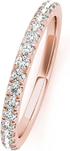 Miniatura 3 de MauliJewels Alianza de boda antigua con diamantes redondos de 0.25 quilates para mujer, oro macizo de 14 quilates