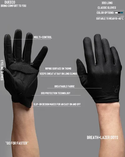 Miniatura 6 de Guantes de ciclismo Guantes de ciclismo para hombres y mujeres con acolchado de palma XRD de 0.118 pulgadas, pantalla táctil compatible