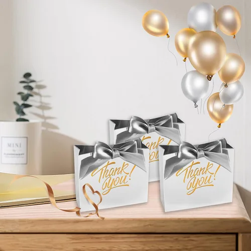 Miniatura 3 de KPOSIYA Bolsas de regalo pequeñas, paquete de 50 bolsas pequeñas de agradecimiento de 4.5 x 1.8 x 3.9 pulgadas, bolsa de favor de fiesta, cajas