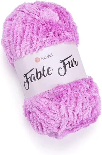 Miniatura 26 de Yarnart Fable Fur Hilo (100gr), Hilo de Pestañas Sintético Suave Grueso Esponjoso Falso Difuso para Ropa de Ganchillo Tejido de Punto Súper
