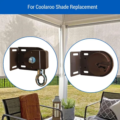 Miniatura 6 de Piezas de repuesto para parasol Coolaroo para exteriores enrollables, piezas de repuesto para parasol (totalmente metálico, negro)